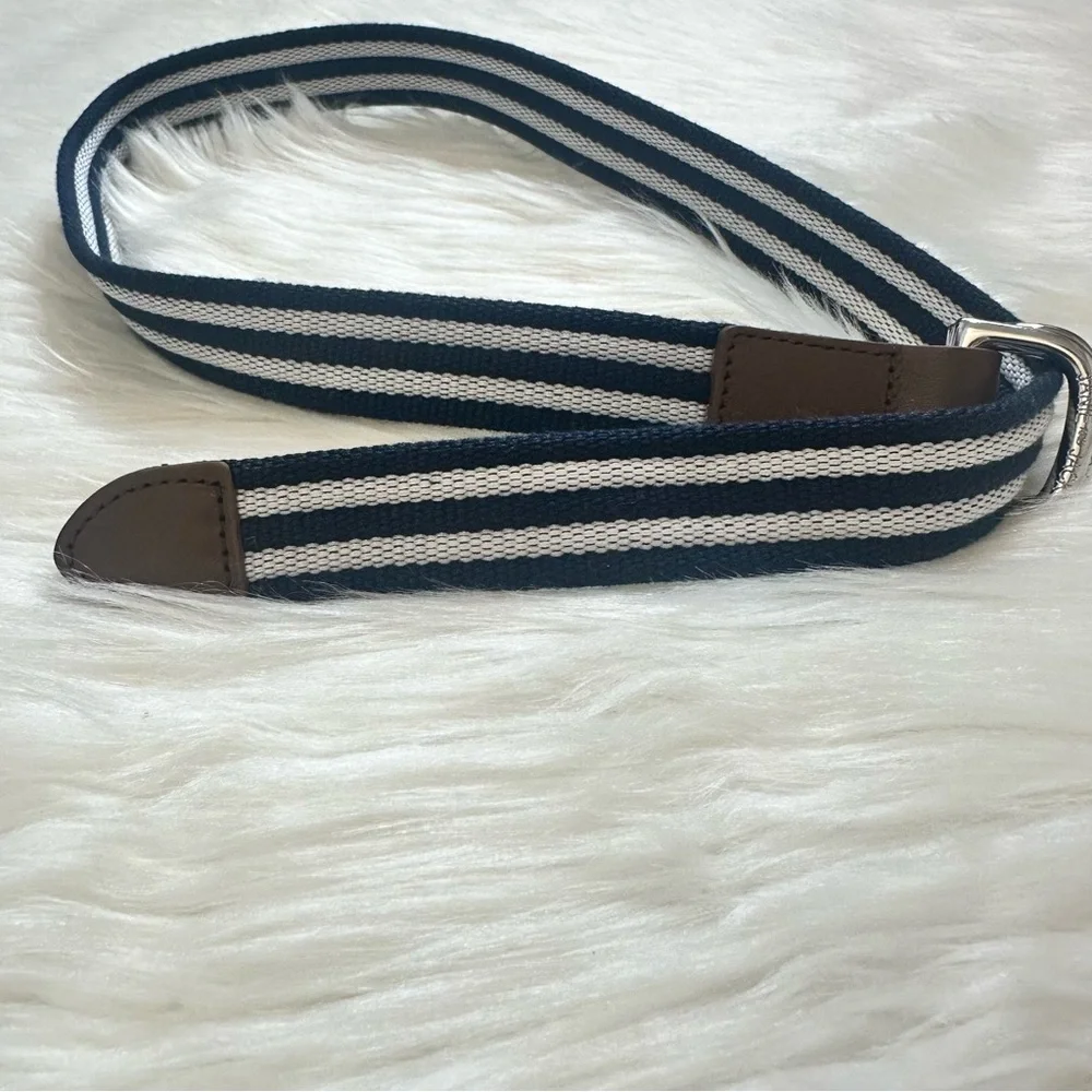 Janie and Jack Navy Blue White Stripe Adjustable Belt Size 6-8